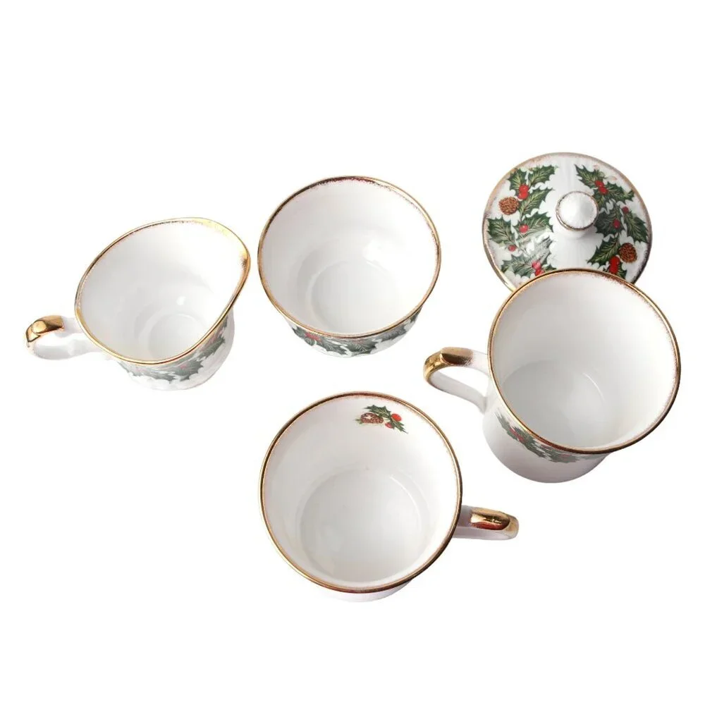 Vintage Queens Rosina Yuletide Christmas Tea Coffee Mug Creamer Sugar Bowl China - Picture 8 of 10